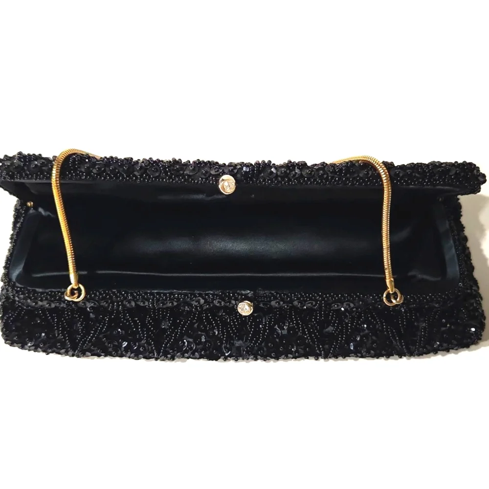Vintage 1950's Walborg Gorgeous Black Beaded Evening Bag - Picture 6 of 14